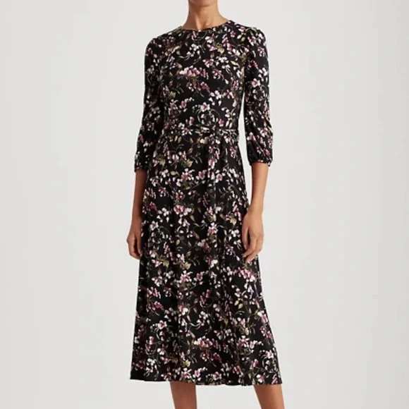 green emerald velvet dress LAUREN RALPH LAUREN Ruffled Chiffon Fit & Flare Dress main image 0